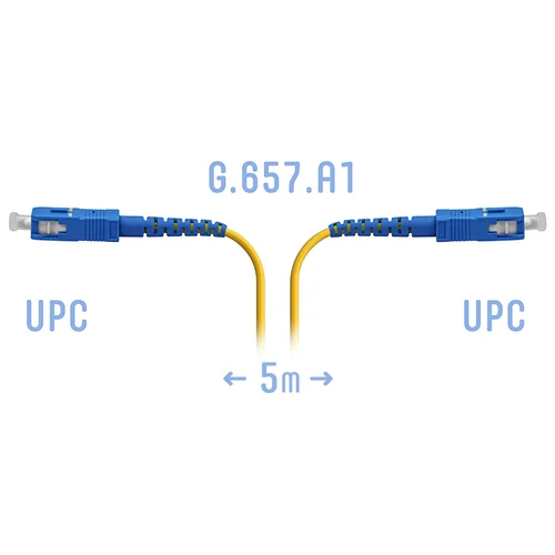 Патчкорд оптический SC/UPC SM G.657.A1 5 метров, 2мм